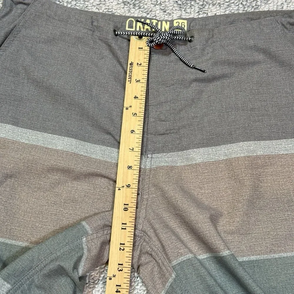 KATIN Surf Board Shorts Swim‎ Trunks Mens Size 36 Gray Cotton Blend EUC
